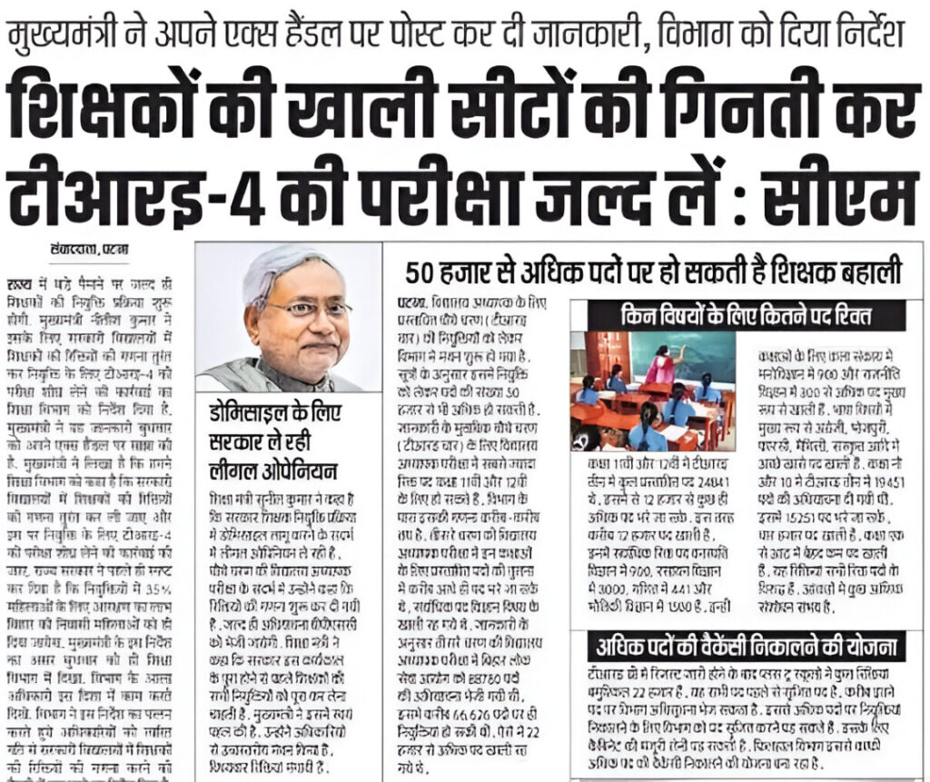 Bihar BPSC 4.0 Computer Teacher भर्ती