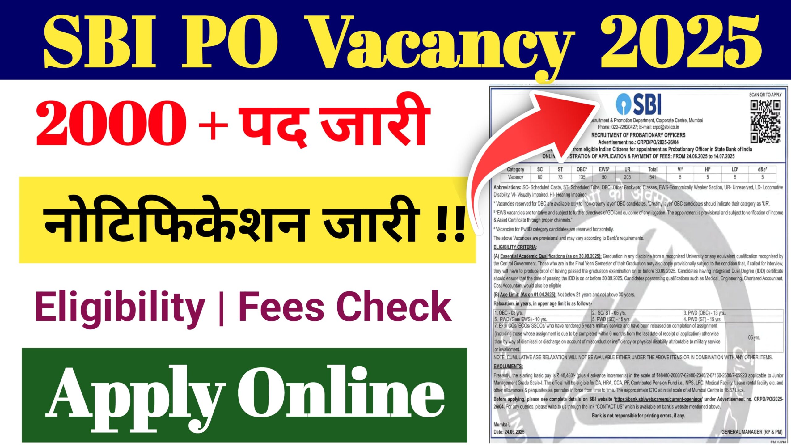 SBI PO Recruitment 2025: Apply for 2000 Officer Posts – Full Notification Out! Apply Now.